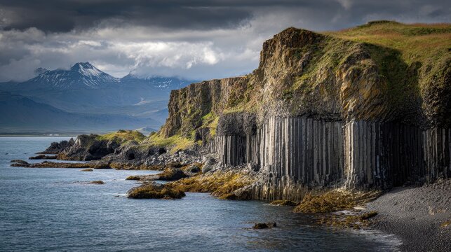 Basalt columns at Arnarstapi Snaefellsnes Iceland