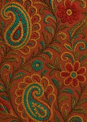 Intricate floral paisley pattern wallpaper.