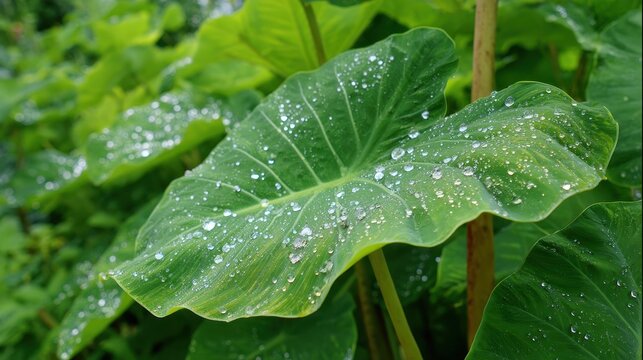 Dew on taro leaves in Sinjai South Sulawesi