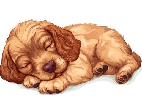 Cute Cocker Spaniel Puppy Sleeping
