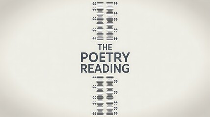 The poetry reading title card isolated on white background