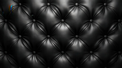 Obraz premium Close up of black tufted leather upholstery texture