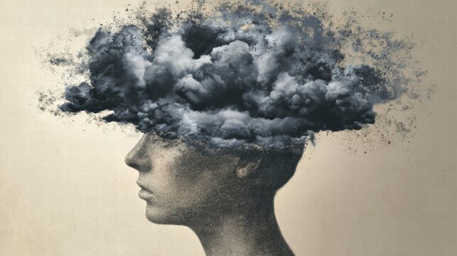 Conceptual illustration of suppressed emotions linked to stress and inner tension.