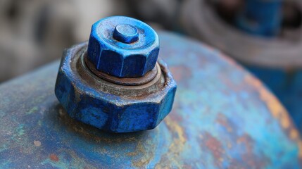 Fuel tank filler neck sealed with a blue cap