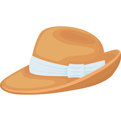 A Toasted Straw Sun Hat With A Light Blue Ribbon Band A Classic Summer Accessory For Protection From The Sun On A Transparent Background