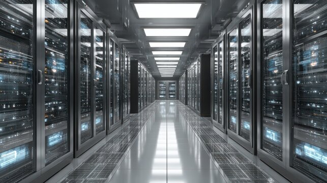 data flow visualization in modern data centers technology environment digital art perspective