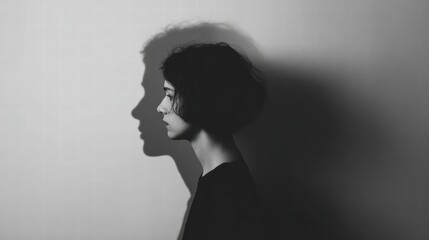 Visual metaphor for suppressing emotions and inner emotional struggle concept.