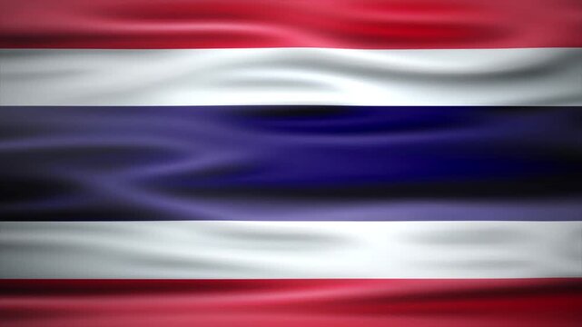 Waving National Flag of thailand in the Wind 4K Animation