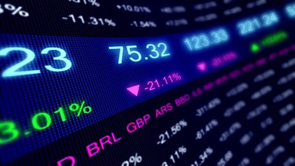 Digital binary code data streams across a blue and black background screen, representing technology and cyber security concepts - Powered by Adobe