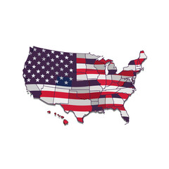 United States of America Flag Map Illustration A Patriotic Symbol in Modern Design