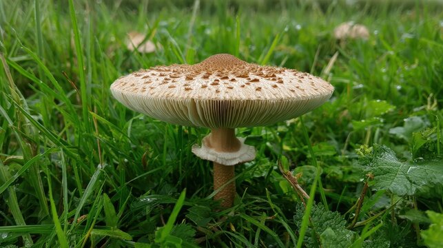 Macrolepiota procera mushroom