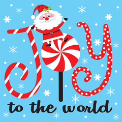 Santa Claus 'Joy to the World' Christmas Greeting
