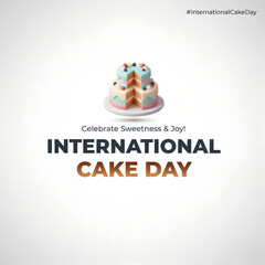 International Cake Day celebration pastry dessert sweet poster vector illustration