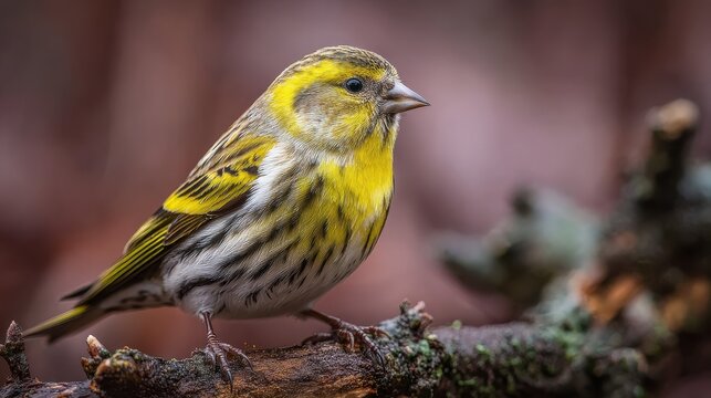 Male European Serin Serinus serinus