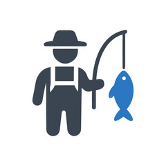 Fisherman Catching Fish icon