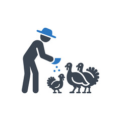 Farmer Feeding Turkeys icon