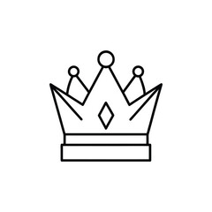 Simple black outline of a crown isolated on white background

