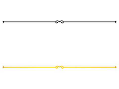 Classic black and gold separator &ndash; Elegant thin line with graceful ornamental touch, perfect for page breaks, text highlights, and branding layouts.