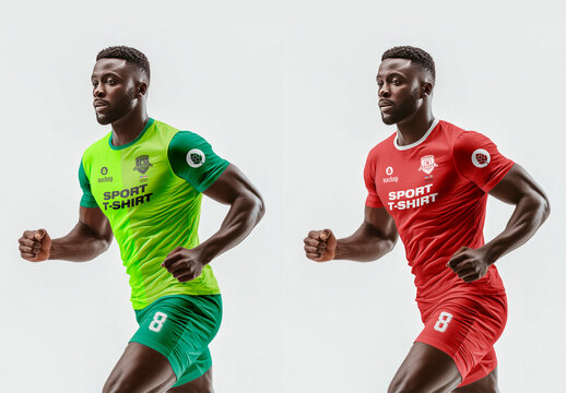 Man in a Football Kit T-Shirt Mockup