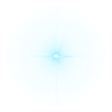 Bright Blue Star Flash &ndash; Glowing Light Burst with Energy Rings on transparent background
