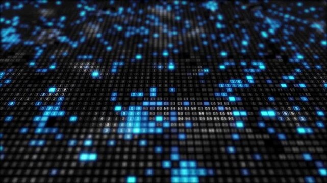 Abstract blue binary code technology vector pattern design illustration