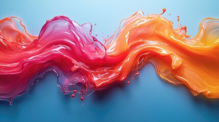 Vibrant 3D Liquid Flow for Advertisement and Creative Design Projects