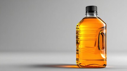 Engine Oil Bottle on a Light Gray Surface for Product Showcase and Display