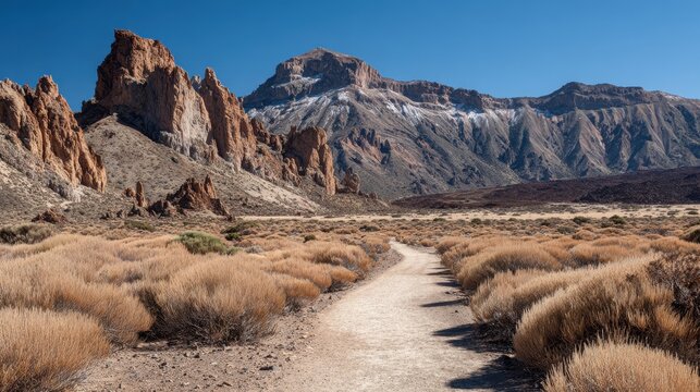 Sandy valley in El Teide National Park Tenerife Spain
