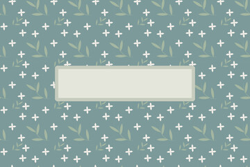 Vintage Blue Botanical Pattern with Label Frame