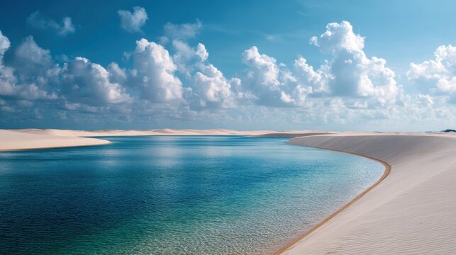 Santo Amaro Maranh&atilde;o Brazil Freshwater lakes dunes and coastal nature scenery for tourism