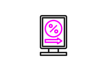 Fototapeta premium Sale signpost featuring percentage symbol and right arrow icon