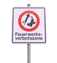 Verkehrszeichen - Verbot - Tafel - Feuerwerksverbotszone - Freisteller