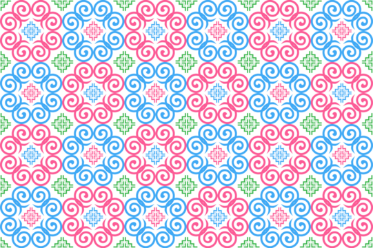 Hmong ethnic pattern, pastel tones for decorating clothes, printed fabrics, backgrounds