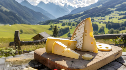 Swiss Alpine Cheese: Artisanal Dairy Delight from Swiss Mountains—Made with Fresh Alpine Milk, Aged to Creamy/Nutty Perfection, Including Emmental, Gruyère & Appenzeller, Ideal for Fondue, Raclette, S