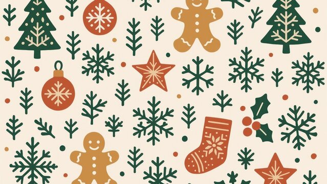 Festive holiday pattern wallpaper