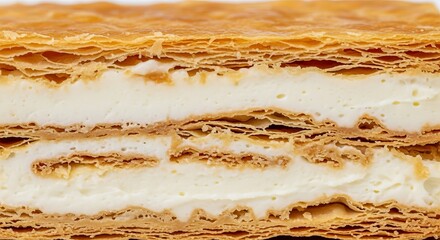 Decadent layers of sweet cream and crispy pastry create a delicious dessert perfect for any occasion