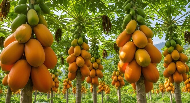 papaya cultivation has successfully produced abundant fruit