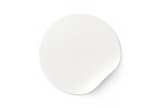 White round peeling sticker mock-up blank label with rolled corner on transparent background - Powered by Adobe