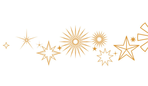 golden snowflake vector, silver star on white background, gold star on white background, golden star on white background, Gold stars border, Christmas decoration, New Year banner - Powered by Adobe
