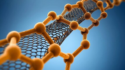 Carbon Nanotube Atomic Structure 3D Microscopic View