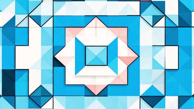 Seamless looping abstract geometric design, ideal for use as a dynamic background.
