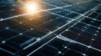 Detailed view of solar cells Eco friendly power production Green idea Sustainable energy Alternative energy