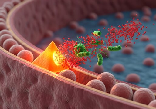 Paneth Cell Degranulation in Intestinal Crypt