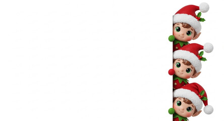 Christmas elves with blank sign