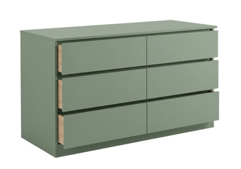 Isolated chest of drawers, contemporary design furniture for domestic interior setting