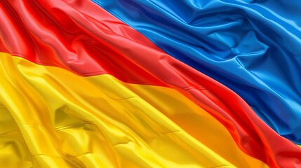 Realistic fabric flag of romania celebrating independence day with vibrant colors and design