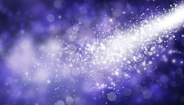 Sparkling purple nebula with bright light burst