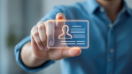 Digital id card concept identity verification online security access control personal information management