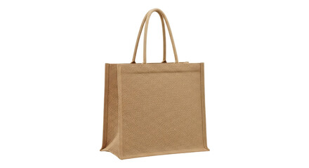 Isolated hessian market tote, jute bag shopping, reusable eco-friendly grocery accessory