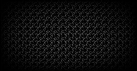 Naklejka premium Dark carbon fiber texture with diagonal pattern and metallic sheen. Modern industrial background for automotive design, tech surfaces, and performance style graphics